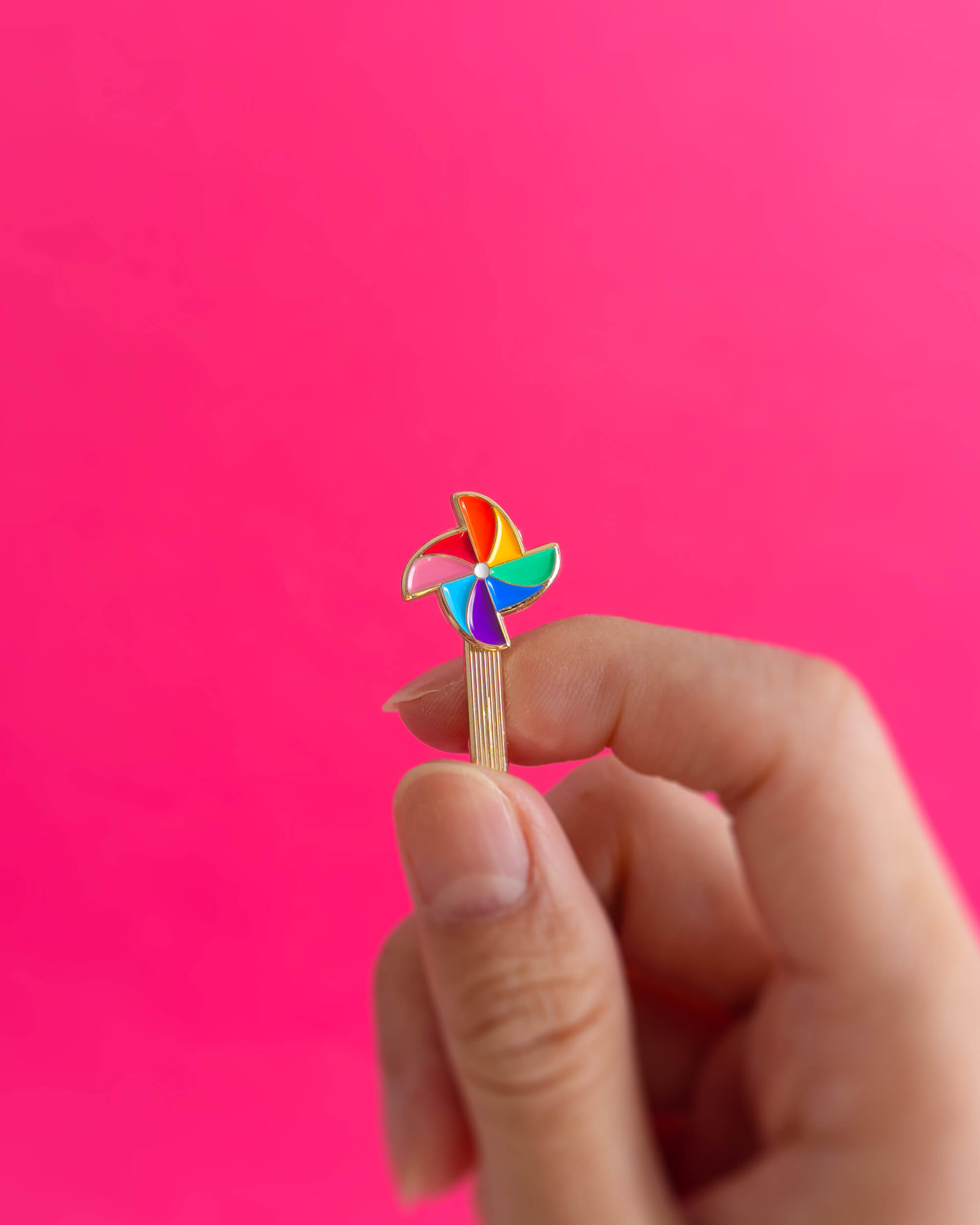 Rainbow Pinwheel Spinning Pin