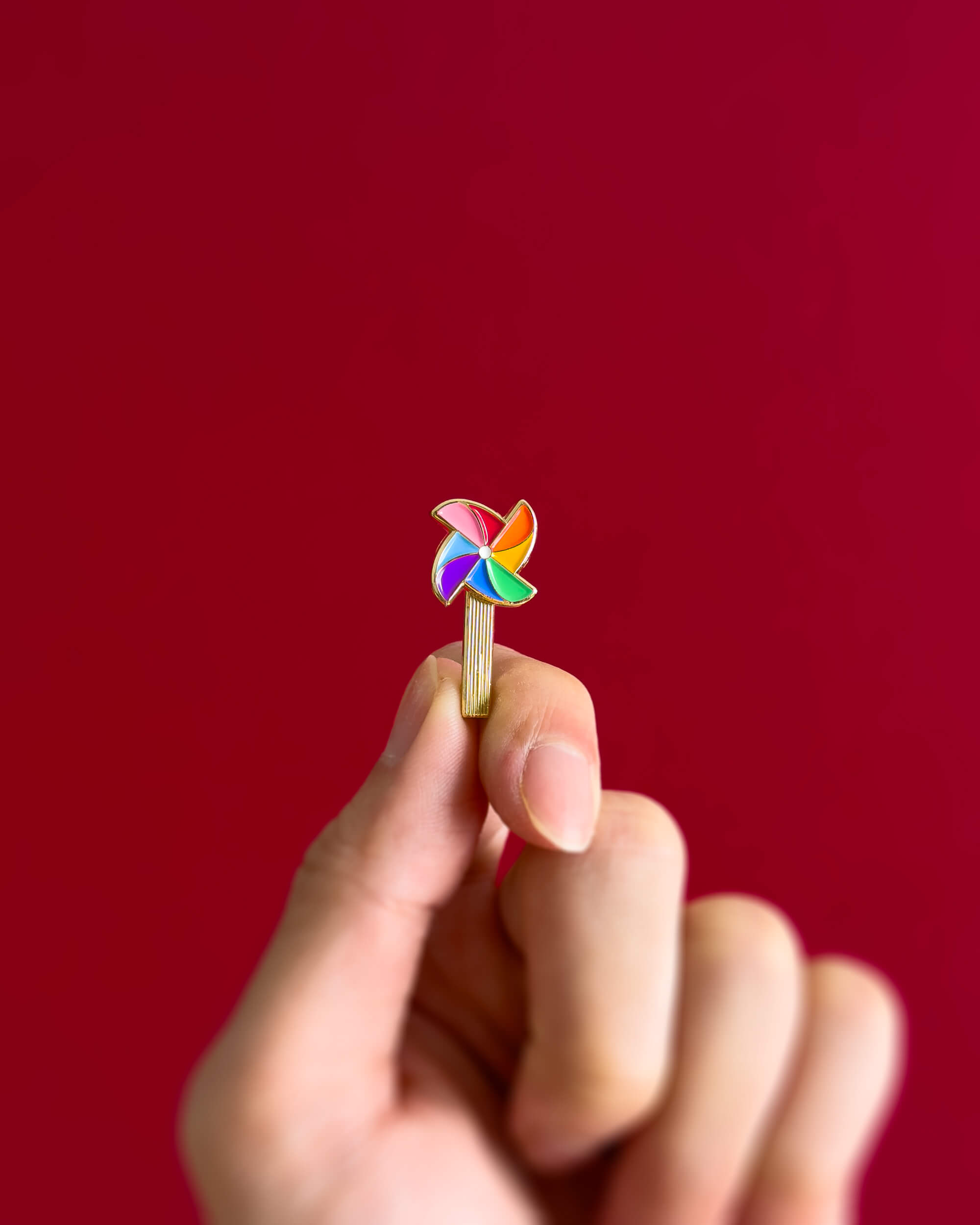 Rainbow Pinwheel Spinning Pin