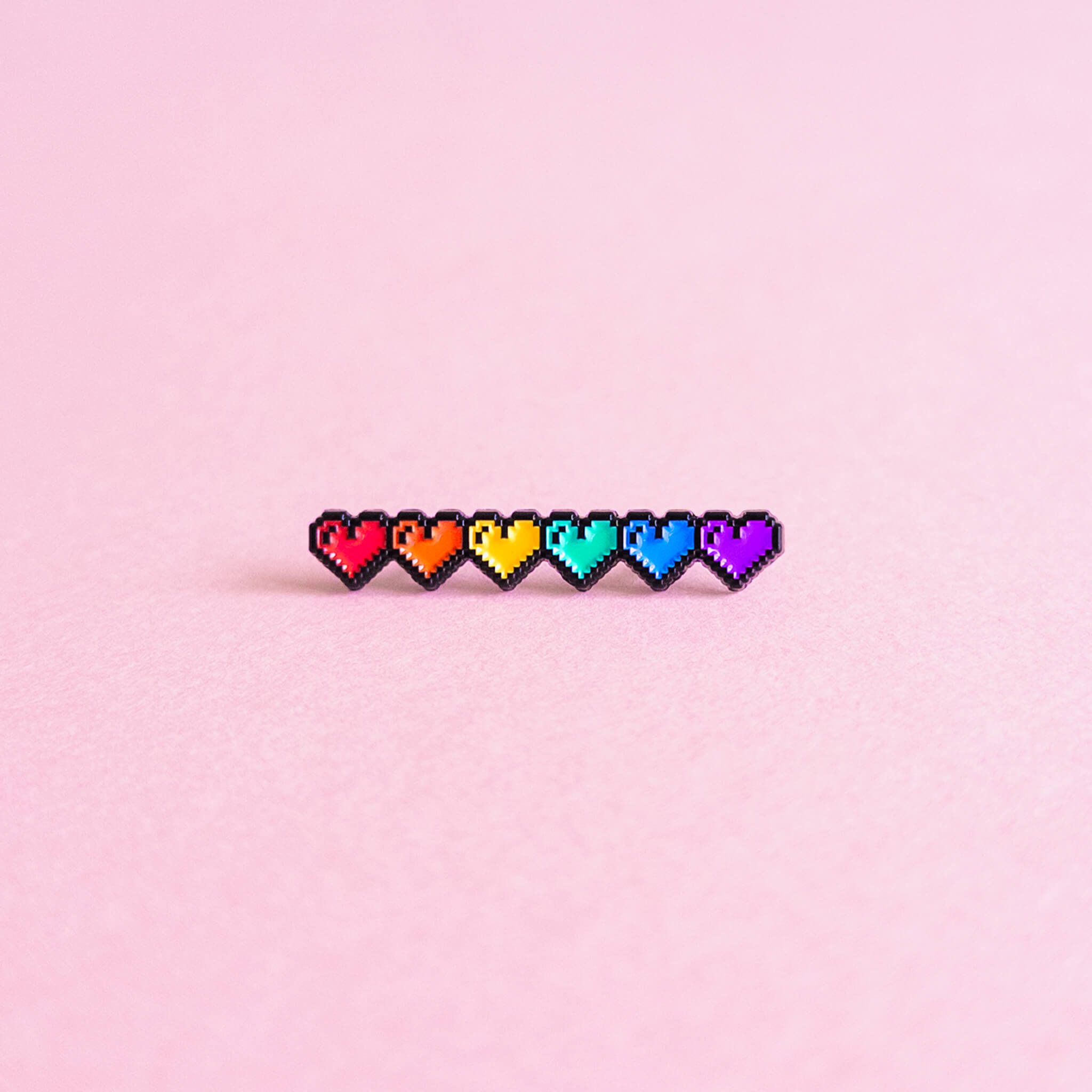 Pixel hearts (rainbow)